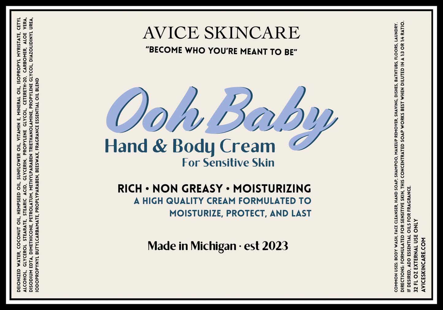 Hand & Body Cream: Ooh Baby (PREORDER)